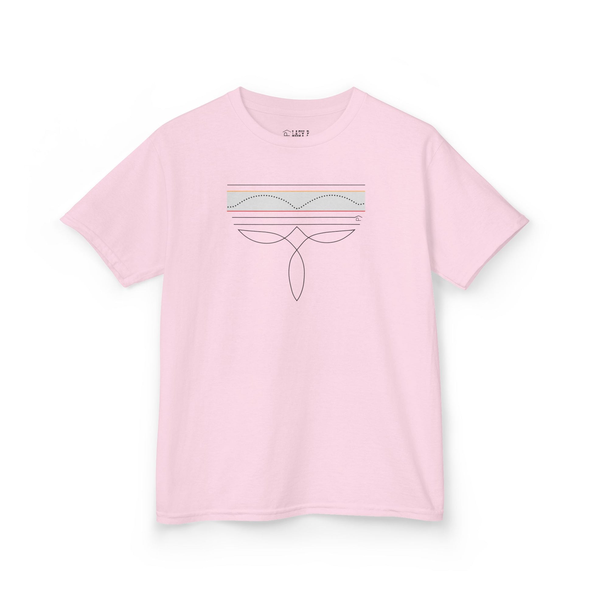 CGM Boot Stitching Kids Diabetes Shirt featuring a pink color and unique stitched design for diabetes awareness and support squad.