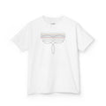 CGM Boot Stitching Kids Diabetes Shirt featuring a unique stitched design on a white cotton tee.