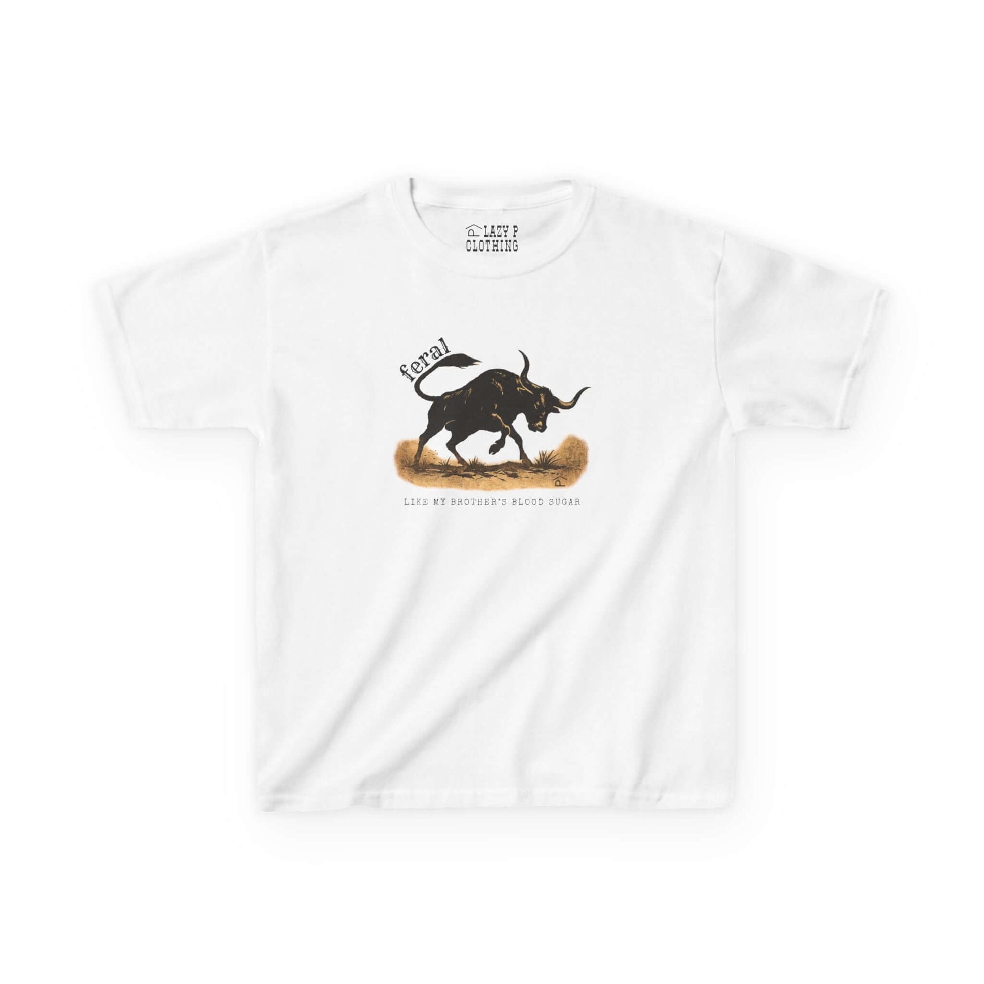 kids t1d diabetes tshirt. Bull on white tshirt