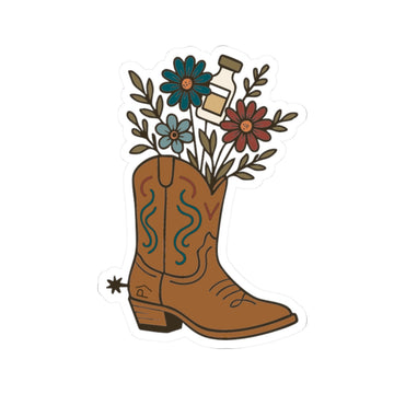 Insulin Floral Boot Western Sticker