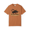 adult t1d diabetes tshirt. Bull on orange tshirt