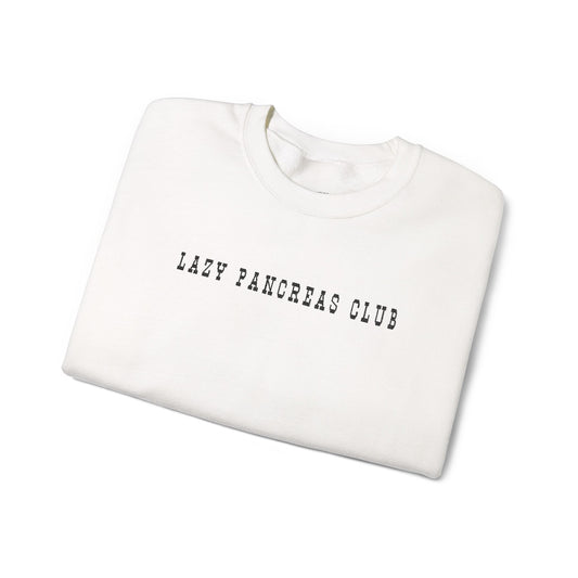 Lazy Pancreas Club Diabetes Sweatshirt in a cozy design, perfect for diabetes pride and everyday wear.