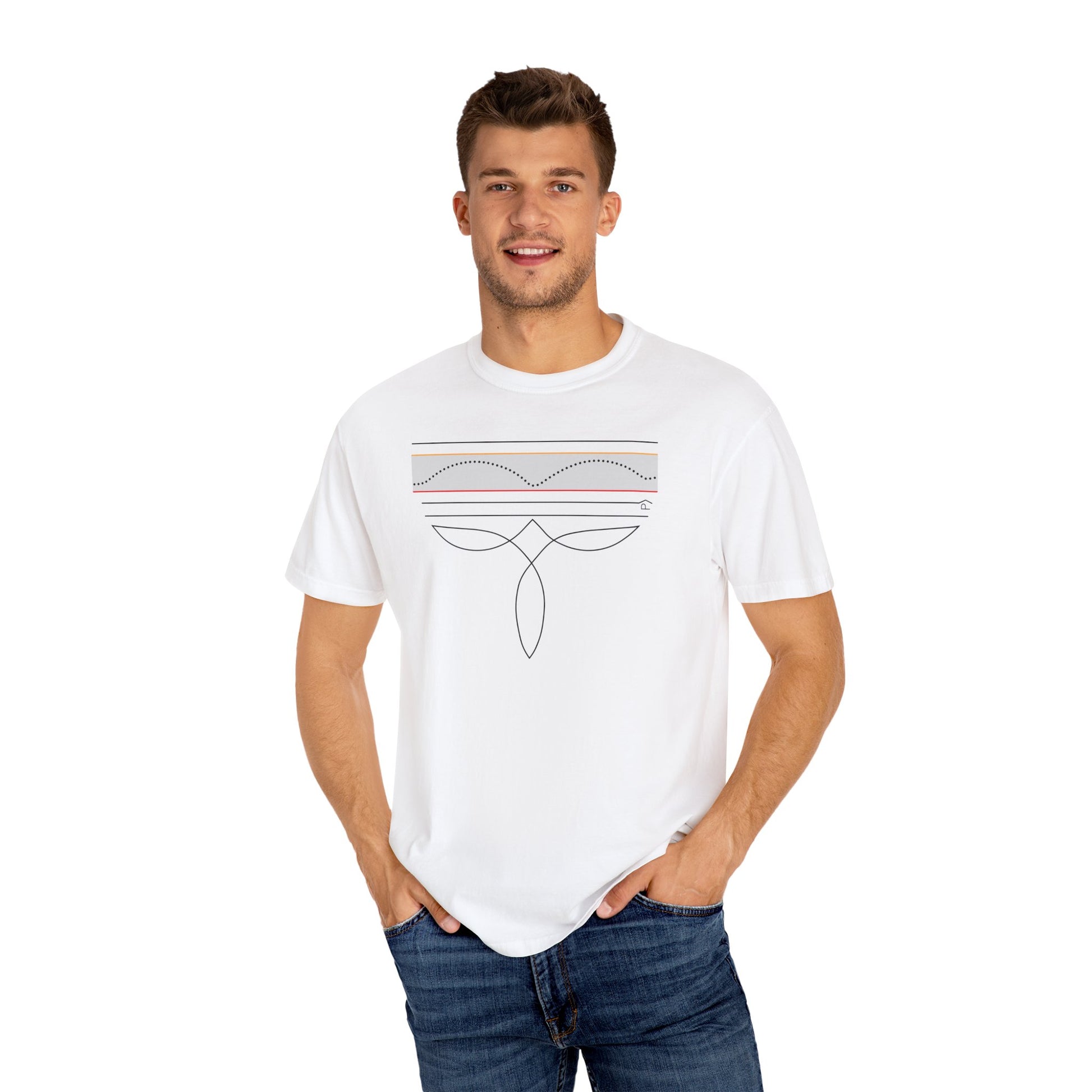 CGM Cowboy Boot Stitching Tee for diabetes awareness, featuring a cowboy boot stitch pattern and casual style.