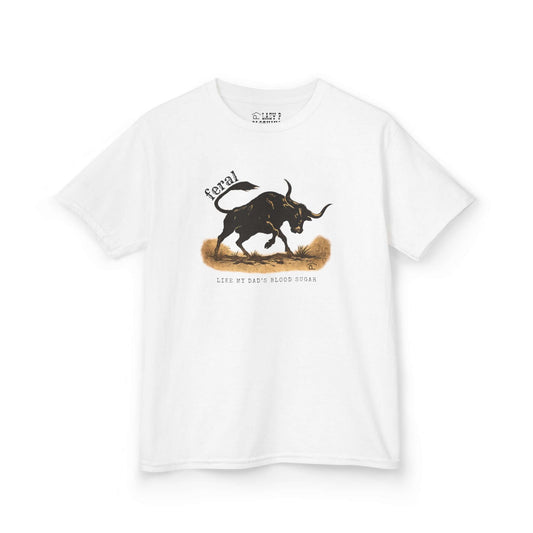 kids t1d diabetes tshirt. Bull on white tshirt