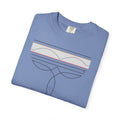 CGM Cowboy Boot Stitching Tee featuring a graph design on a blue unisex tee for diabetes awareness.