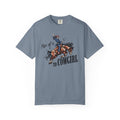 Mom of a T1D Cowgirl T-Shirt featuring a cowgirl and insulin pump design, promoting diabetes awareness.