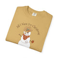 All I Want for Christmas Pump Diabetes TShirt featuring a snowman in a cowboy hat with a juice box.