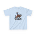 T1D Cowgirl Kids Diabetes Shirt featuring a cowgirl riding a horse for diabetes awareness and support squad.