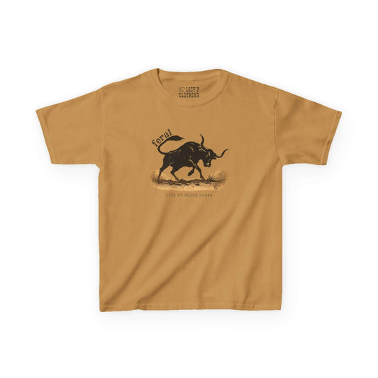 kids t1d diabetes tshirt bull on mustard