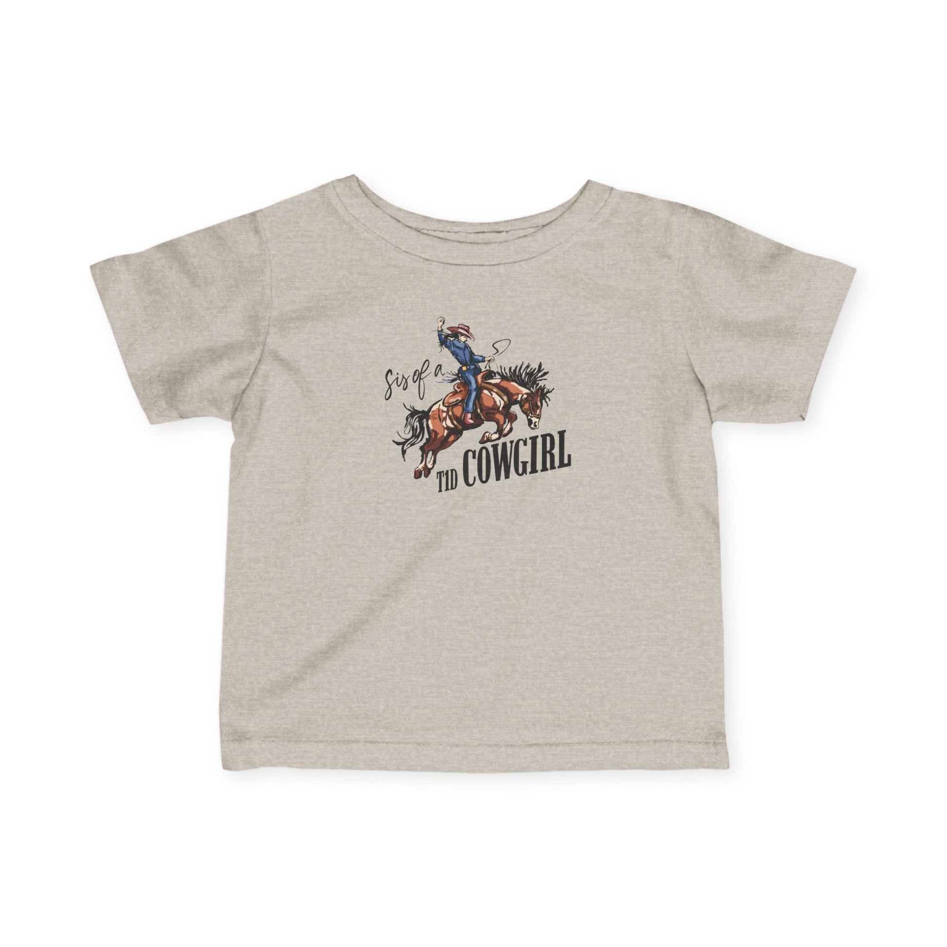 Sis of a T1D Cowgirl Toddler Diabetes TShirt with western-inspired design for little supporters.
