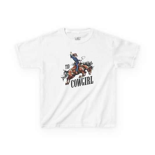T1D Cowgirl Kids Diabetes Shirt featuring a cowgirl riding a horse for diabetes awareness and support squad.