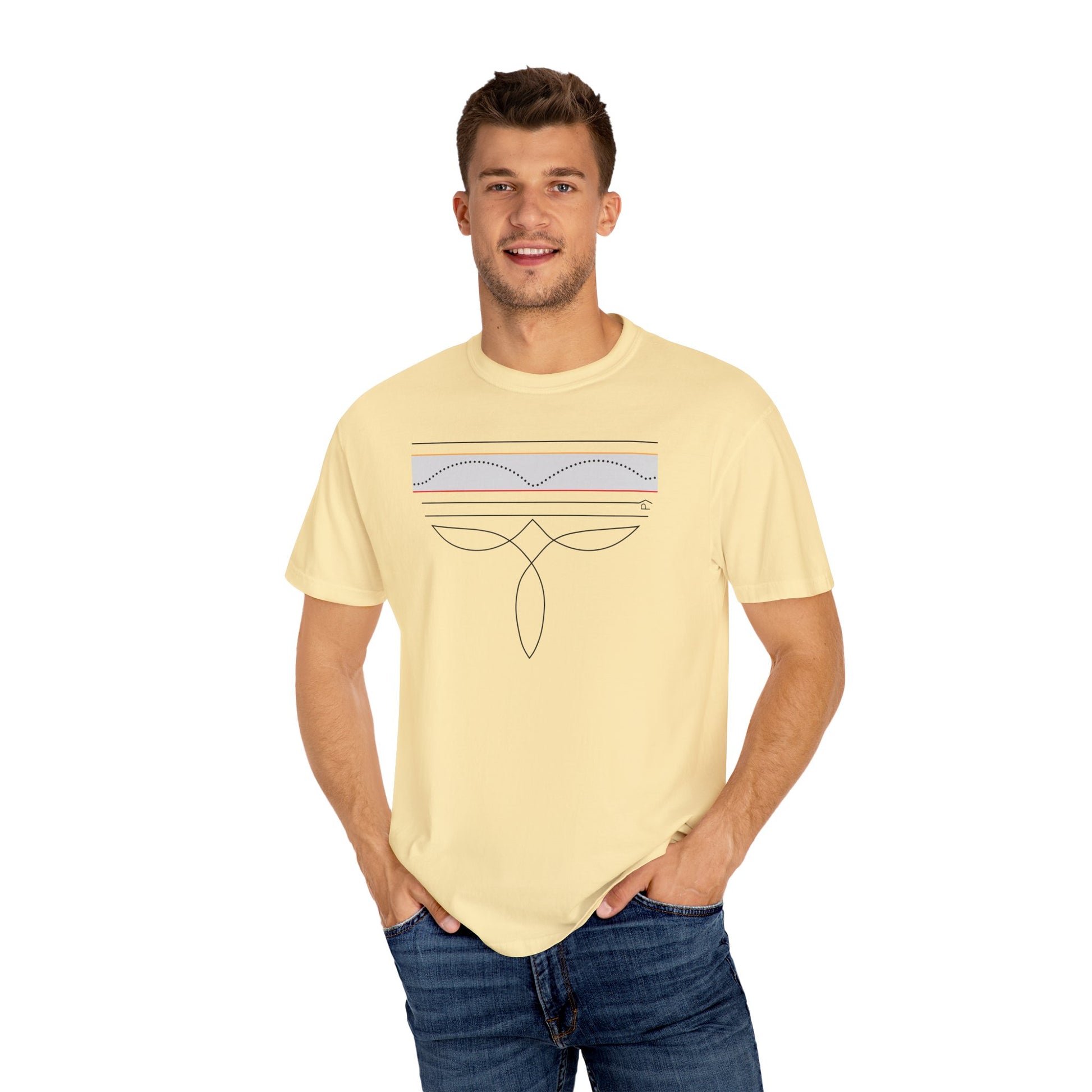 CGM Cowboy Boot Stitching Tee featuring a unique stitch design, blending style and diabetes awareness.
