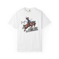 Sis of a T1D Cowgirl T-Shirt showcasing a cowgirl with an insulin pump, promoting diabetes awareness.