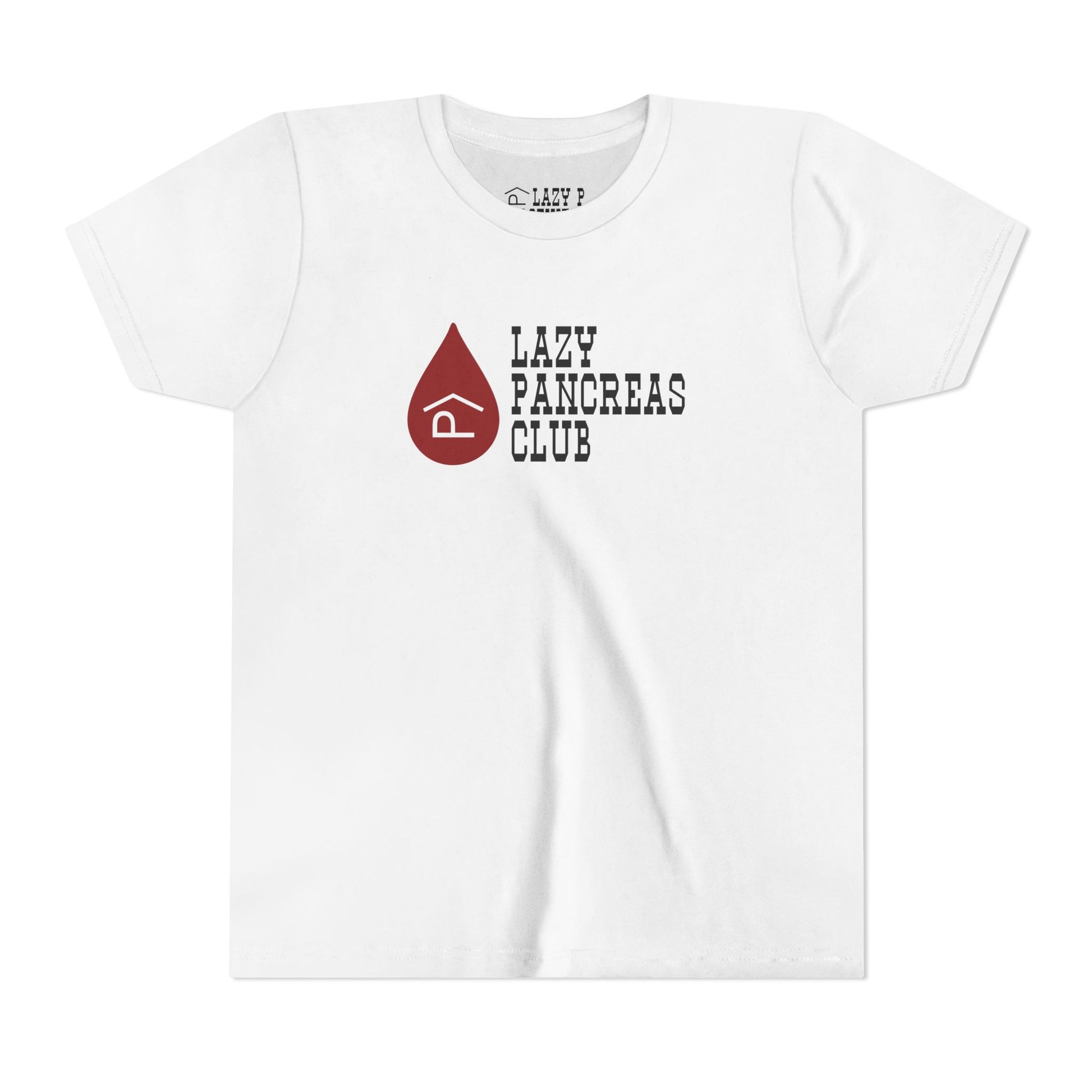 lazy pancreas with lazy p brand t1d diabetes tshirt