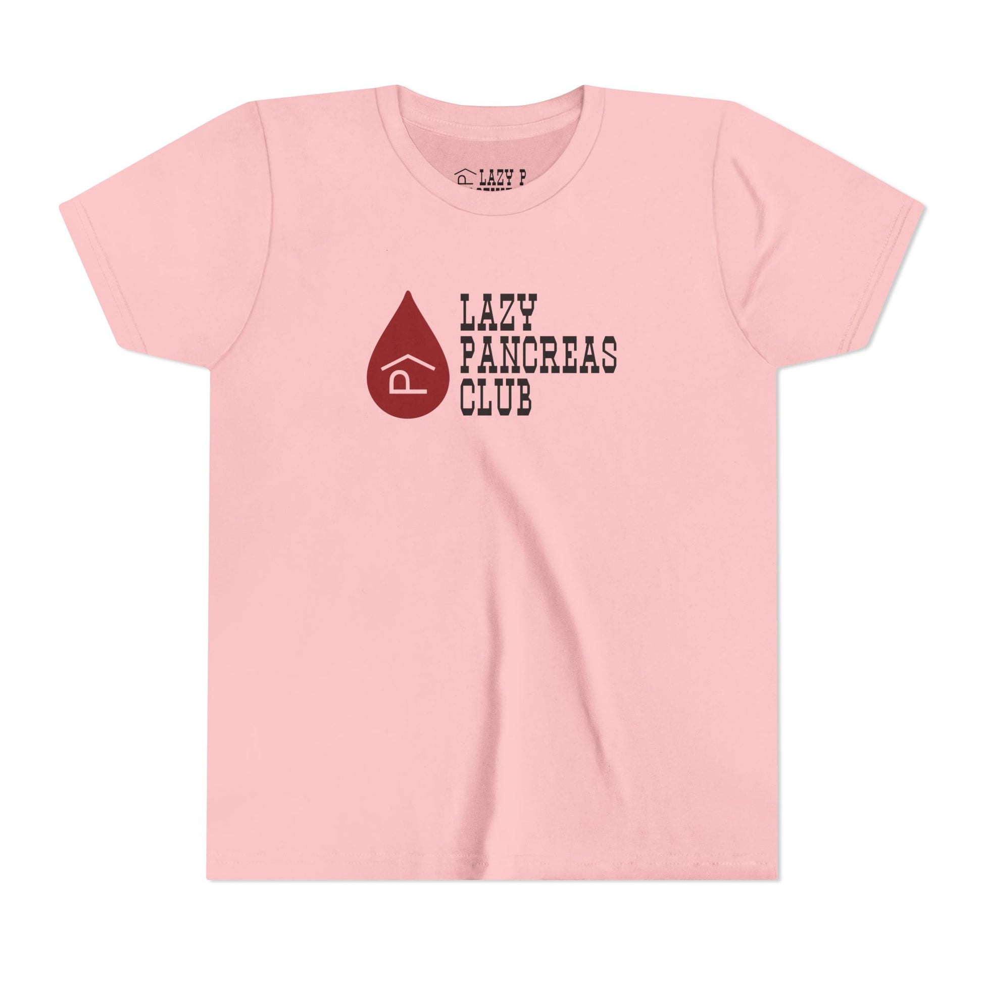 lazy pancreas with lazy p brand t1d diabetes tshirt