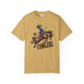 T1D Cowgirl Diabetes T-Shirt featuring a cowgirl riding a horse, promoting diabetes awareness and support.