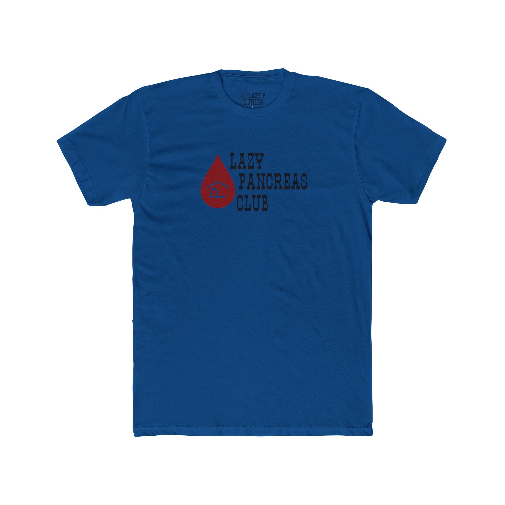 lazy pancreas with lazy p brand t1d diabetes tshirt