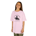 I Can Do Anything Girls Diabetes Shirt featuring a girl in a pink tee with a cowgirl and insulin pump design.