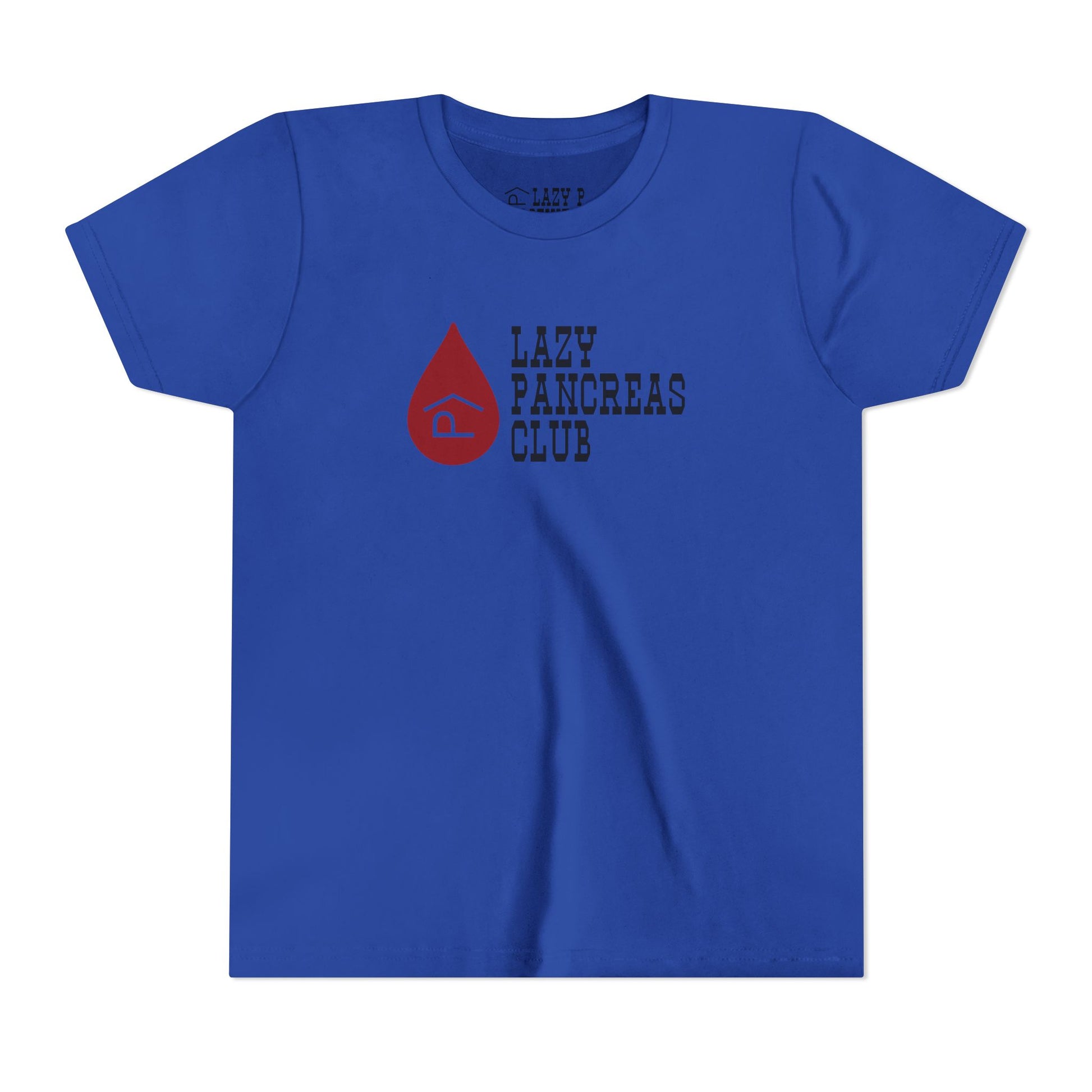 lazy pancreas with lazy p brand t1d diabetes tshirt