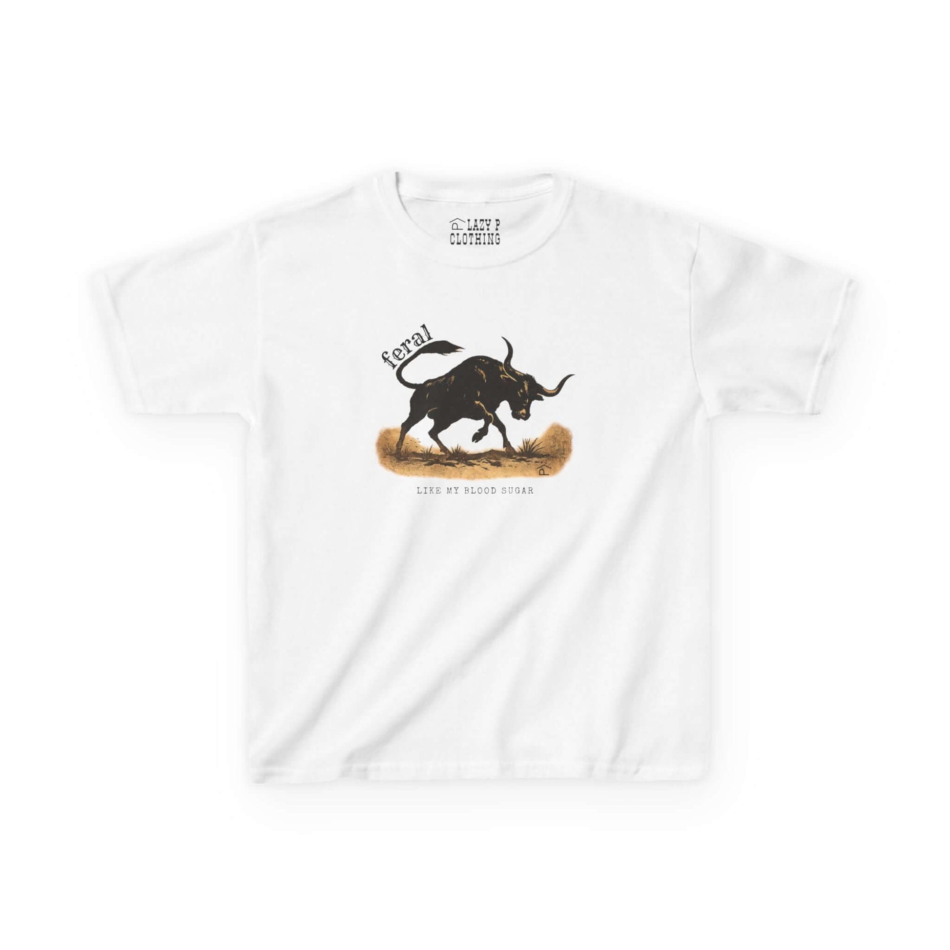 kids t1d diabetes tshirt bull on white