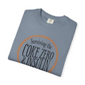 Surviving on Coke Zero Western Diabetes Tshirt featuring curled rope design on a blue cotton background.