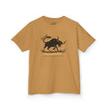 kids t1d diabetes tshirt. Bull on mustard tshirt